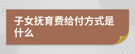 子女抚育费给付方式是什么