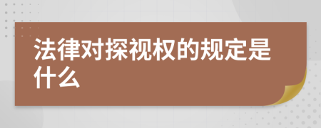 法律对探视权的规定是什么