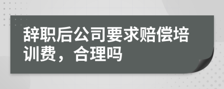 辞职后公司要求赔偿培训费，合理吗