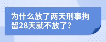 为什么放了两天刑事拘留28天就不放了？