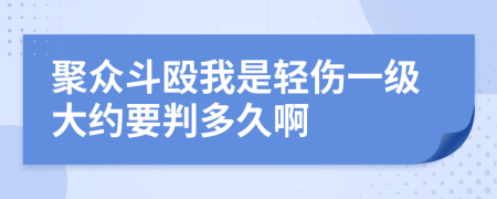 聚众斗殴我是轻伤一级大约要判多久啊