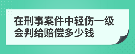 在刑事案件中轻伤一级会判给赔偿多少钱