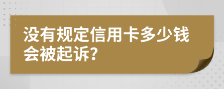 没有规定信用卡多少钱会被起诉？