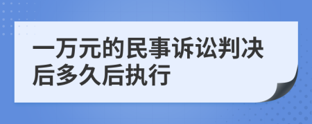 一万元的民事诉讼判决后多久后执行