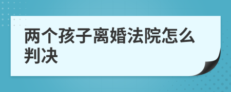两个孩子离婚法院怎么判决