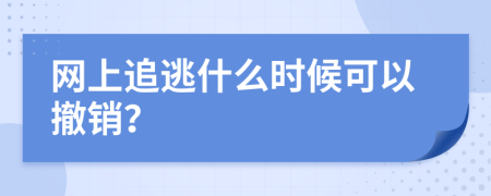 网上追逃什么时候可以撤销？