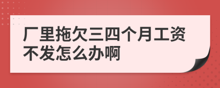 厂里拖欠三四个月工资不发怎么办啊