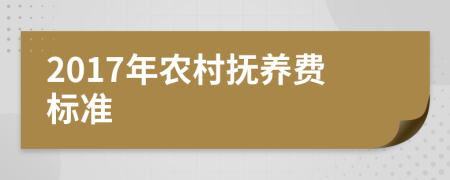 2017年农村抚养费标准