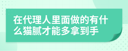 在代理人里面做的有什么猫腻才能多拿到手