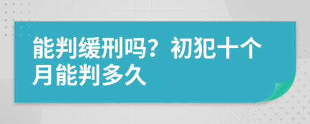 能判缓刑吗？初犯十个月能判多久