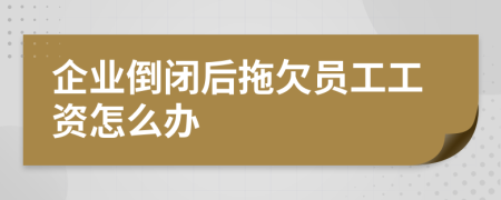 企业倒闭后拖欠员工工资怎么办