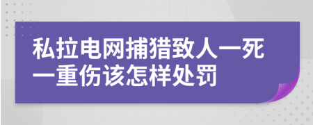 私拉电网捕猎致人一死一重伤该怎样处罚