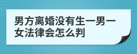 男方离婚没有生一男一女法律会怎么判