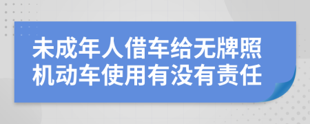 未成年人借车给无牌照机动车使用有没有责任