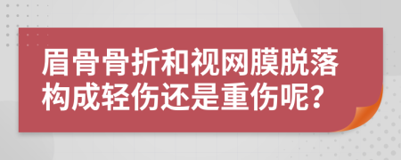 眉骨骨折和视网膜脱落构成轻伤还是重伤呢？