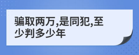 骗取两万,是同犯,至少判多少年