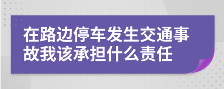 在路边停车发生交通事故我该承担什么责任