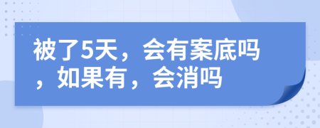 被了5天，会有案底吗，如果有，会消吗