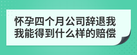 怀孕四个月公司辞退我我能得到什么样的赔偿