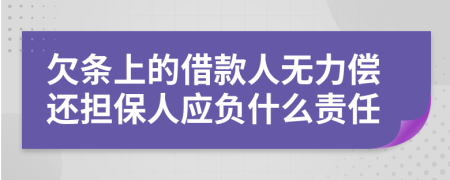 欠条上的借款人无力偿还担保人应负什么责任