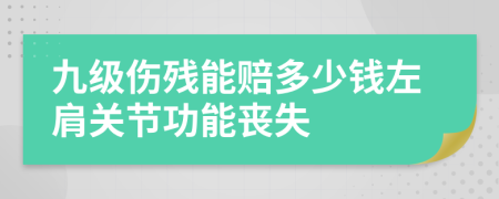 九级伤残能赔多少钱左肩关节功能丧失