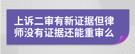 上诉二审有新证据但律师没有证据还能重审么