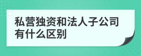 私营独资和法人子公司有什么区别