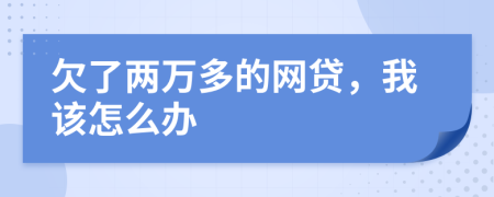 欠了两万多的网贷，我该怎么办