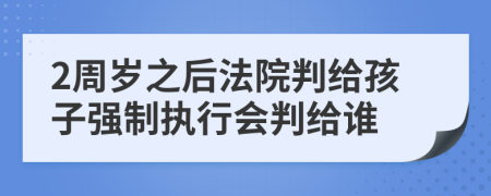 2周岁之后法院判给孩子强制执行会判给谁