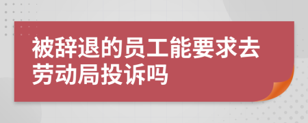 被辞退的员工能要求去劳动局投诉吗