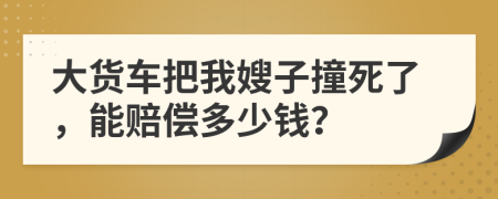 大货车把我嫂子撞死了，能赔偿多少钱？