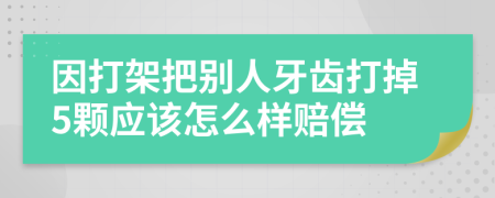 因打架把别人牙齿打掉5颗应该怎么样赔偿