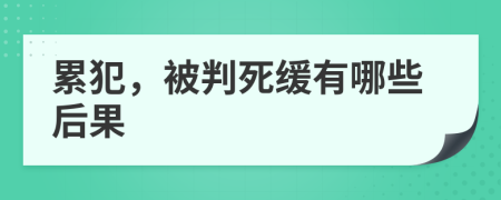 累犯，被判死缓有哪些后果