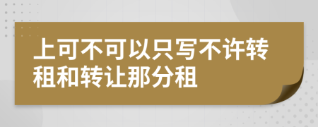 上可不可以只写不许转租和转让那分租