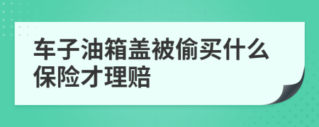 车子油箱盖被偷买什么保险才理赔