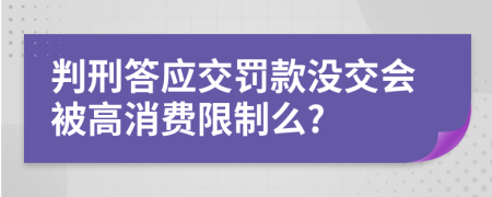 判刑答应交罚款没交会被高消费限制么?