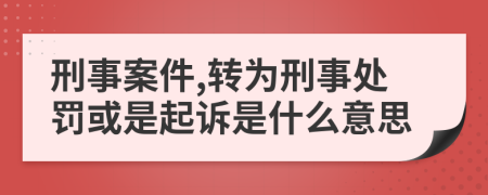 刑事案件,转为刑事处罚或是起诉是什么意思