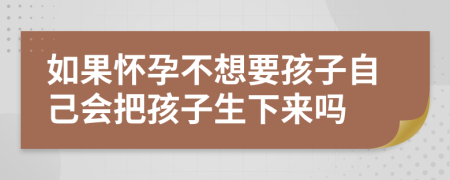 如果怀孕不想要孩子自己会把孩子生下来吗