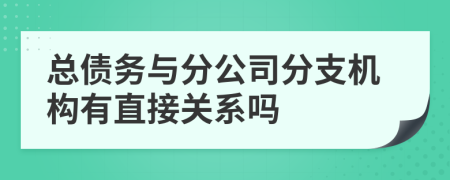 总债务与分公司分支机构有直接关系吗