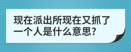 现在派出所现在又抓了一个人是什么意思?