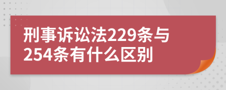 刑事诉讼法229条与254条有什么区别