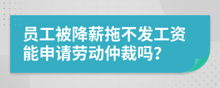 员工被降薪拖不发工资能申请劳动仲裁吗？