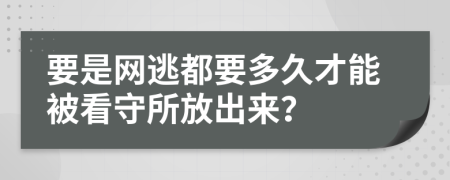 要是网逃都要多久才能被看守所放出来？