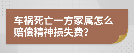 车祸死亡一方家属怎么赔偿精神损失费？
