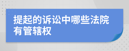 提起的诉讼中哪些法院有管辖权