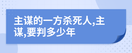 主谋的一方杀死人,主谋,要判多少年