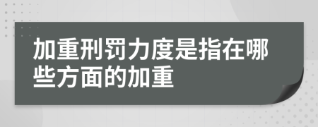 加重刑罚力度是指在哪些方面的加重