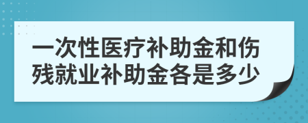 一次性医疗补助金和伤残就业补助金各是多少