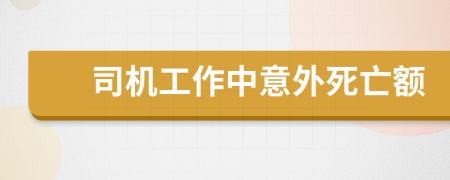 司机工作中意外死亡额