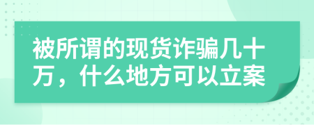 被所谓的现货诈骗几十万，什么地方可以立案